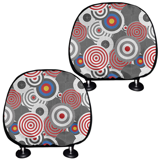 Bullseye Target Pattern Print Car Headrest Covers