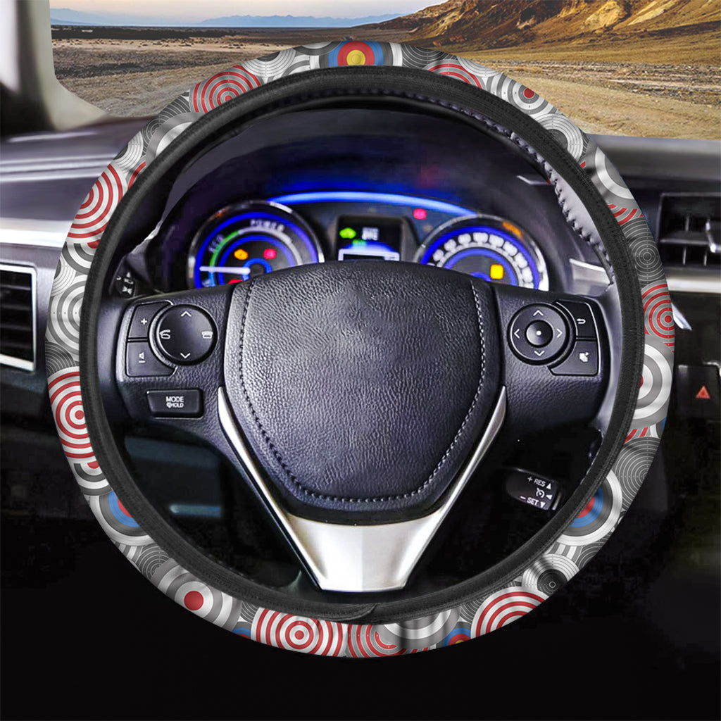 Bullseye Target Pattern Print Car Steering Wheel Cover