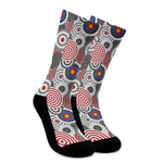 Bullseye Target Pattern Print Crew Socks