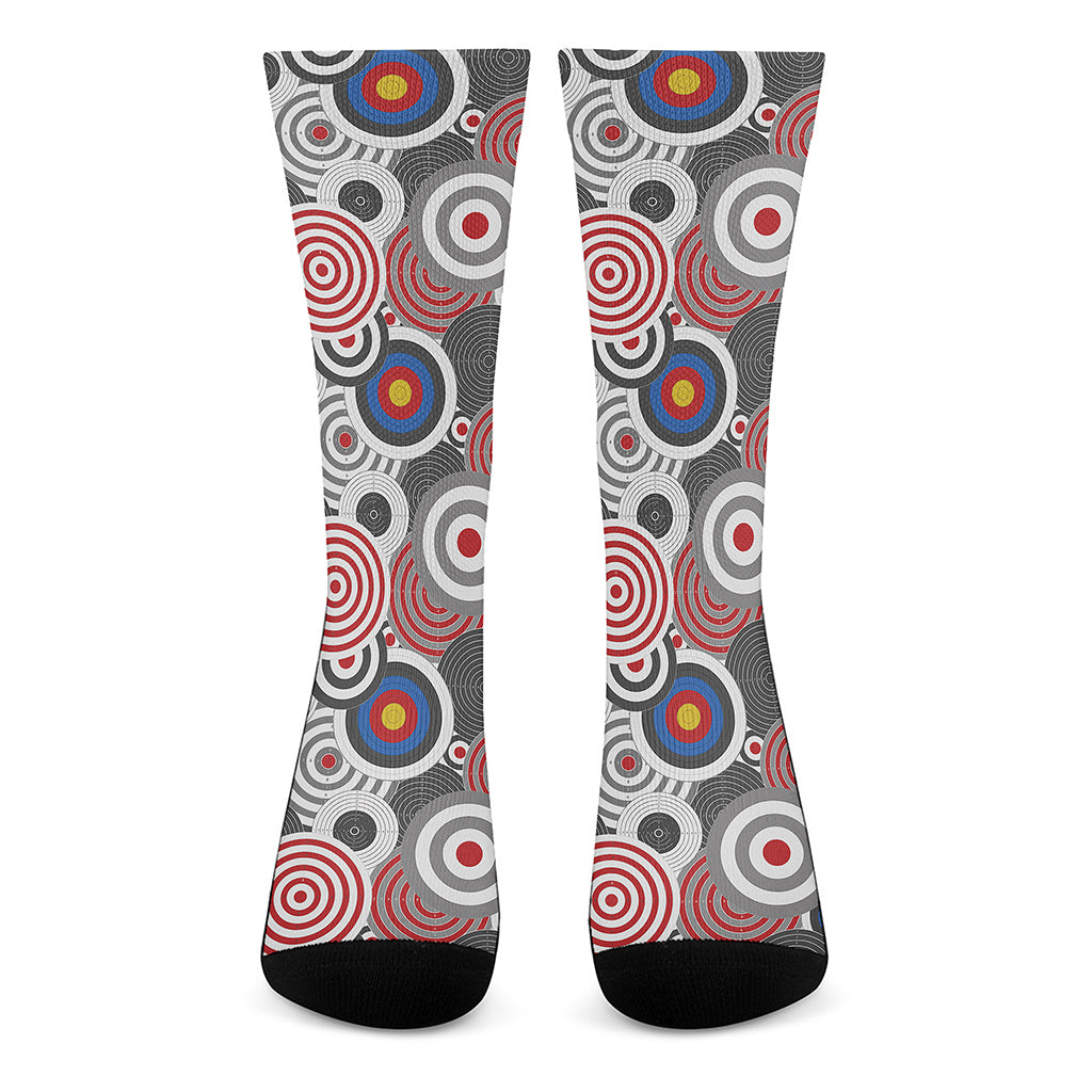 Bullseye Target Pattern Print Crew Socks