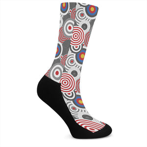 Bullseye Target Pattern Print Crew Socks