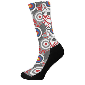 Bullseye Target Pattern Print Crew Socks