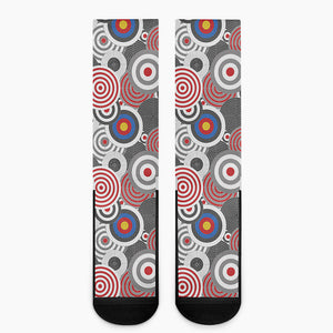 Bullseye Target Pattern Print Crew Socks