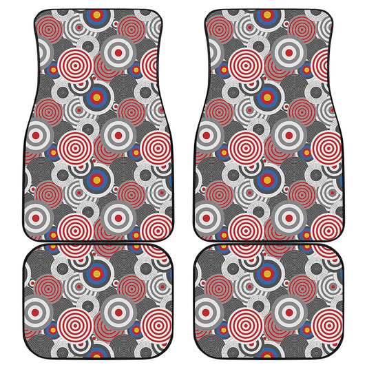 Bullseye Target Pattern Print Front and Back Car Floor Mats