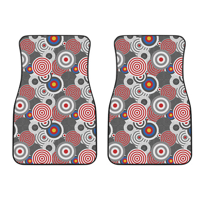 Bullseye Target Pattern Print Front Car Floor Mats