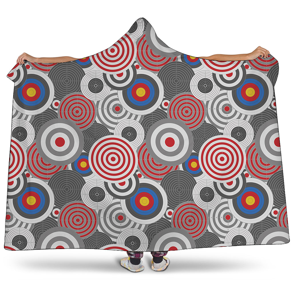 Bullseye Target Pattern Print Hooded Blanket