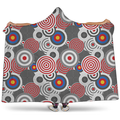 Bullseye Target Pattern Print Hooded Blanket