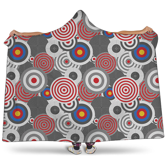 Bullseye Target Pattern Print Hooded Blanket