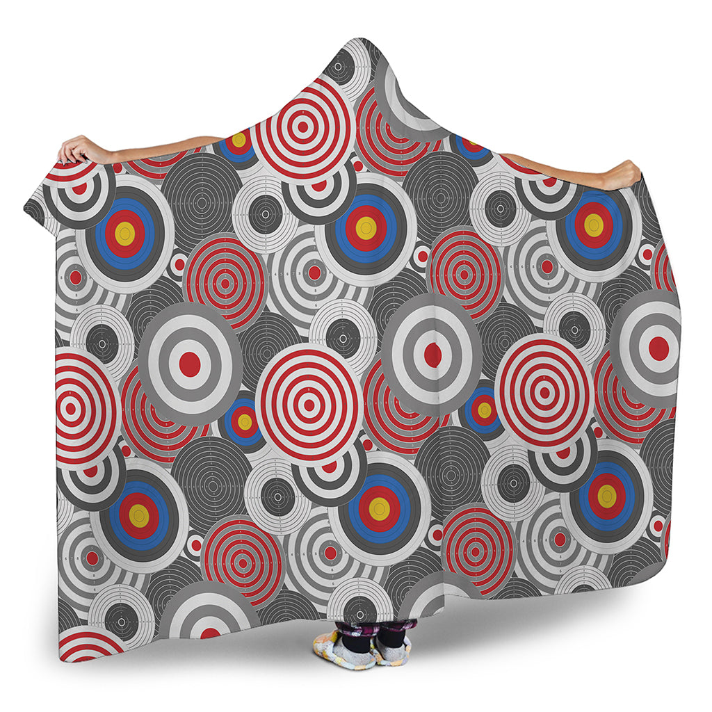 Bullseye Target Pattern Print Hooded Blanket