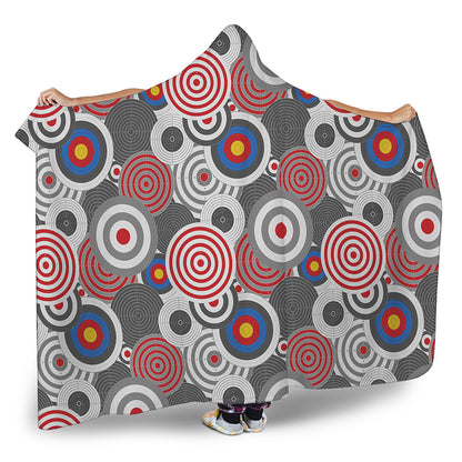 Bullseye Target Pattern Print Hooded Blanket