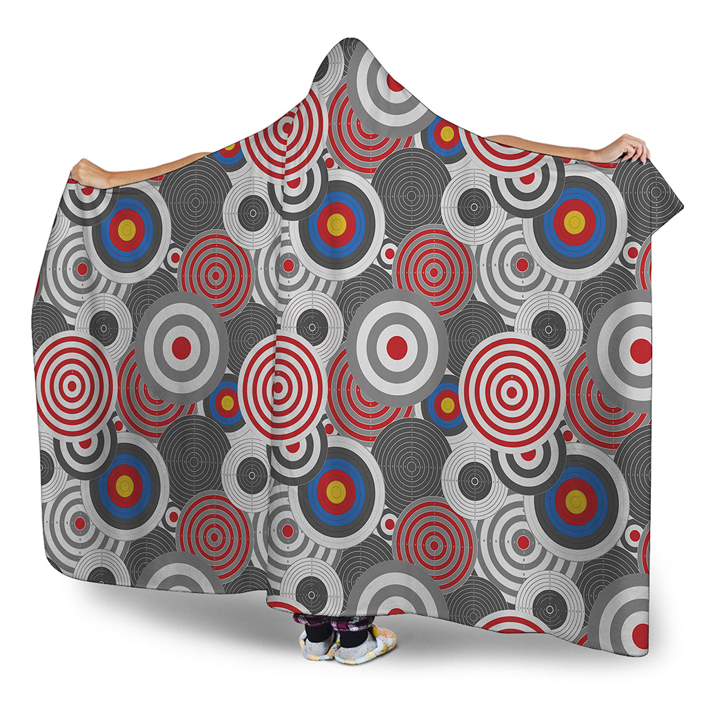 Bullseye Target Pattern Print Hooded Blanket