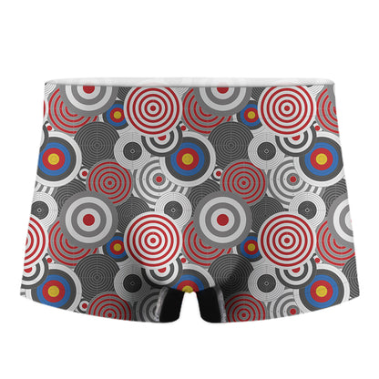 Bullseye Target Pattern Print Men's Boxer Briefs