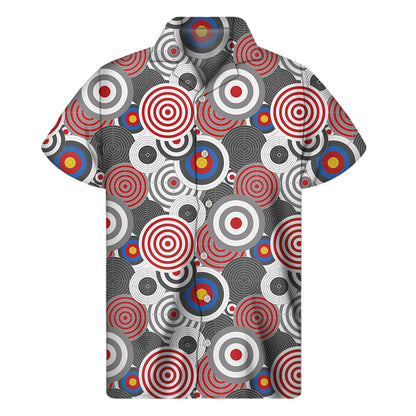 Bullseye Target Pattern Print Men's Short Sleeve Shirt