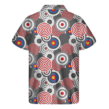 Bullseye Target Pattern Print Men's Short Sleeve Shirt