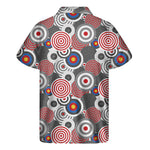 Bullseye Target Pattern Print Men's Short Sleeve Shirt