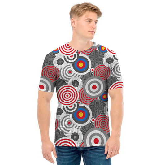 Bullseye Target Pattern Print Men's T-Shirt