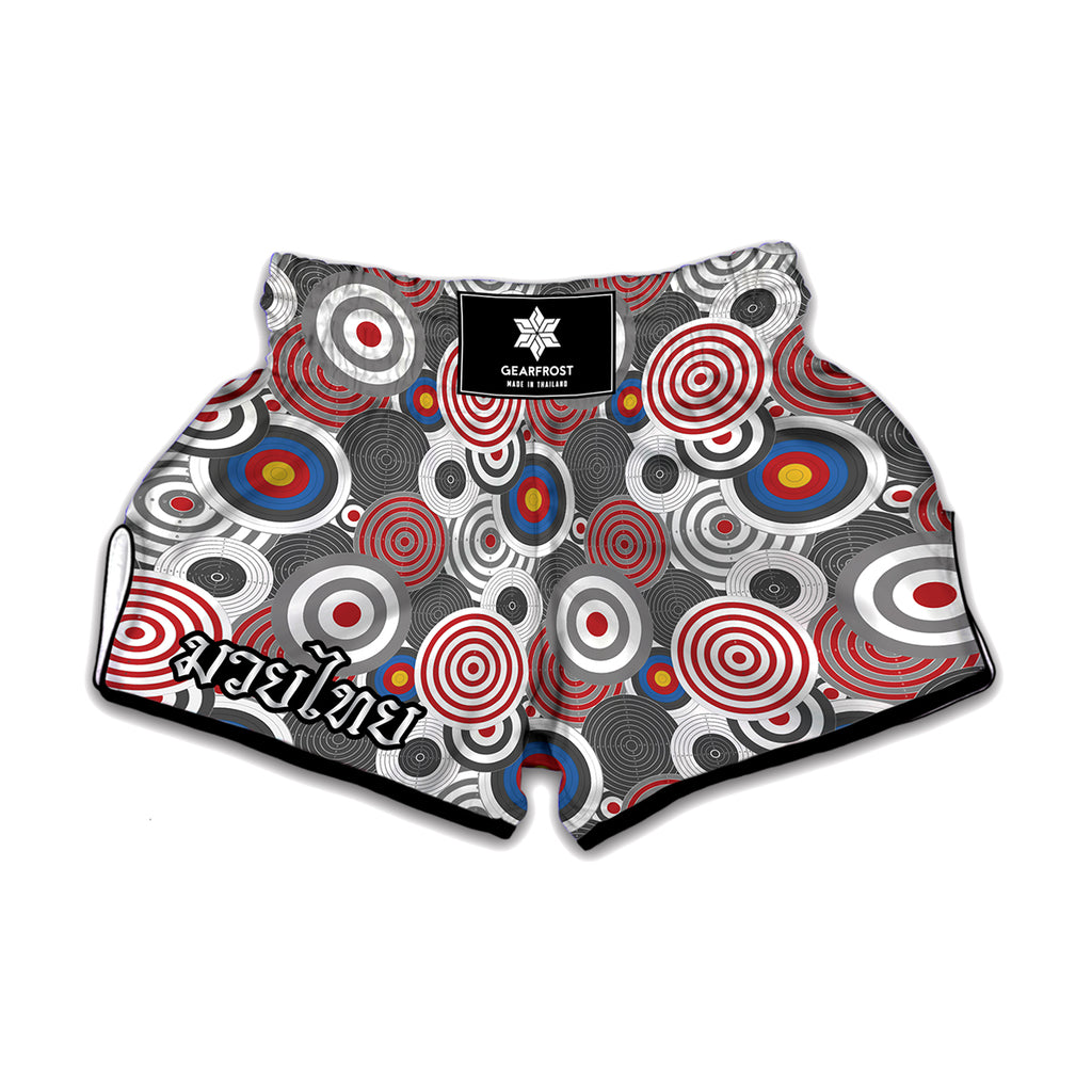 Bullseye Target Pattern Print Muay Thai Boxing Shorts