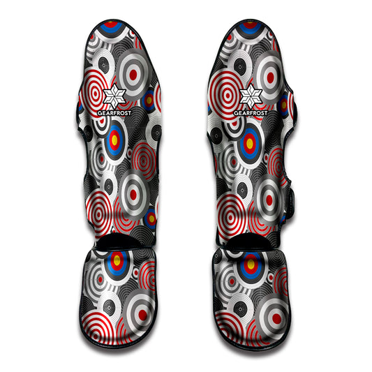 Bullseye Target Pattern Print Muay Thai Shin Guard