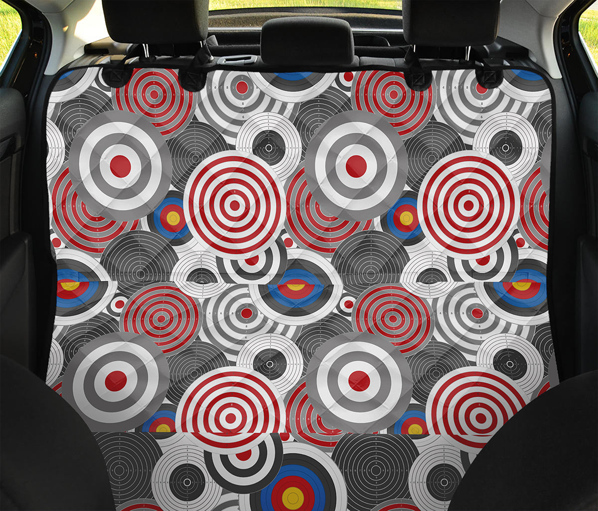 Bullseye Target Pattern Print Pet Car Back Seat Cover
