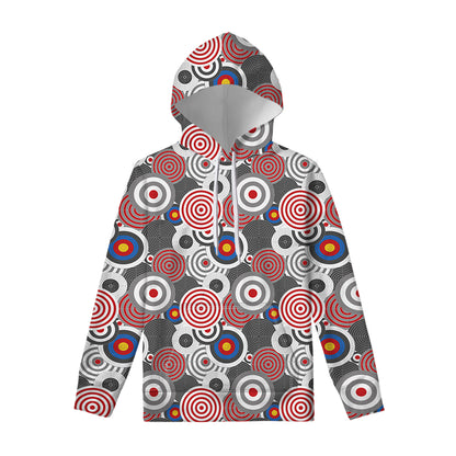 Bullseye Target Pattern Print Pullover Hoodie
