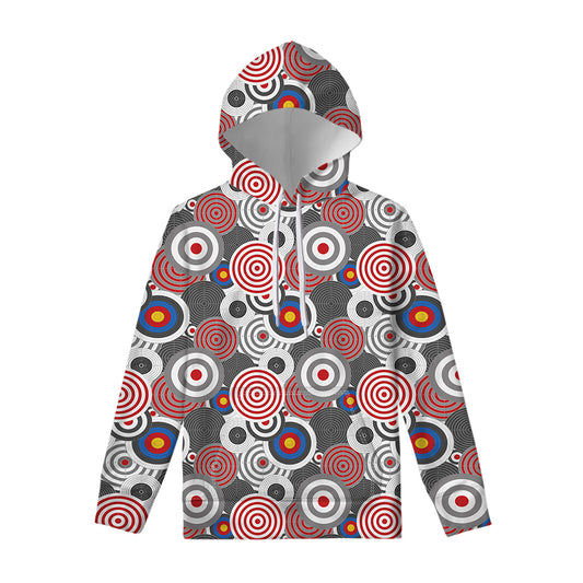 Bullseye Target Pattern Print Pullover Hoodie