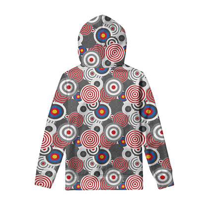 Bullseye Target Pattern Print Pullover Hoodie