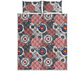 Bullseye Target Pattern Print Quilt Bed Set