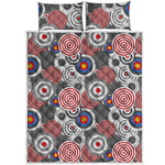 Bullseye Target Pattern Print Quilt Bed Set