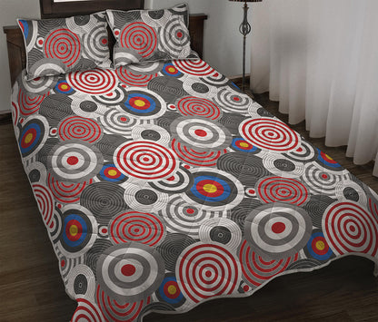 Bullseye Target Pattern Print Quilt Bed Set
