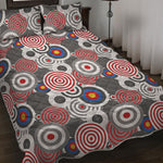 Bullseye Target Pattern Print Quilt Bed Set