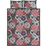 Bullseye Target Pattern Print Quilt Bed Set