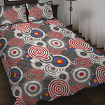 Bullseye Target Pattern Print Quilt Bed Set