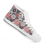 Bullseye Target Pattern Print White High Top Shoes
