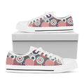 Bullseye Target Pattern Print White Low Top Sneakers