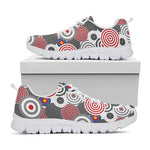 Bullseye Target Pattern Print White Sneakers