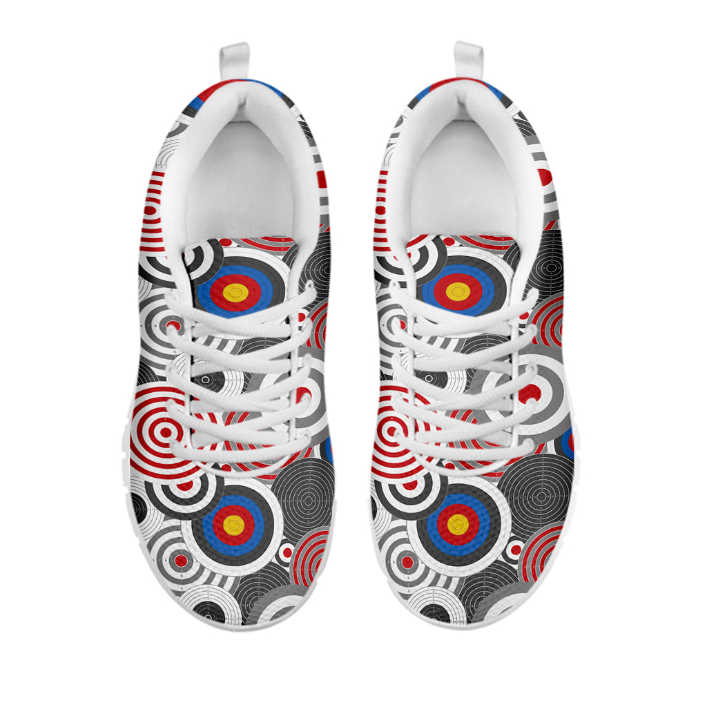 Bullseye Target Pattern Print White Sneakers