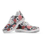 Bullseye Target Pattern Print White Sneakers
