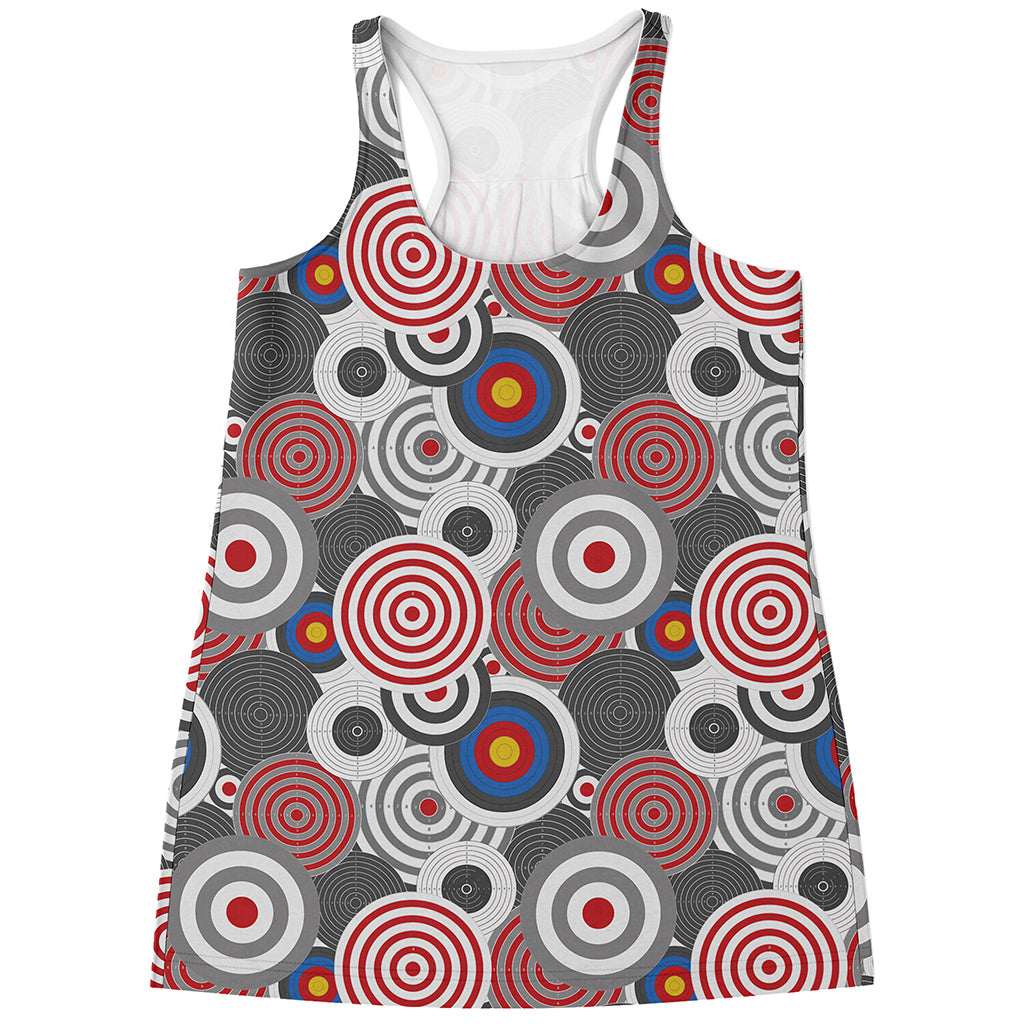 Bullseye Target Pattern Print Women's Racerback Tank Top