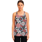 Bullseye Target Pattern Print Women's Racerback Tank Top