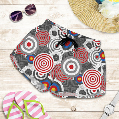 Bullseye Target Pattern Print Women's Shorts