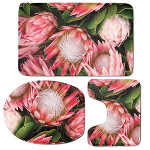 Bunches of Proteas Print 3 Piece Bath Mat Set