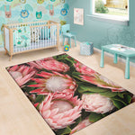 Bunches of Proteas Print Area Rug