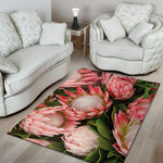 Bunches of Proteas Print Area Rug