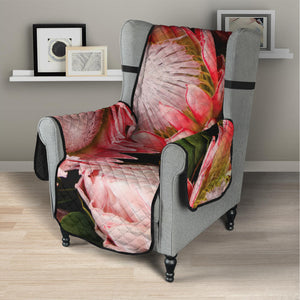 Bunches of Proteas Print Armchair Protector