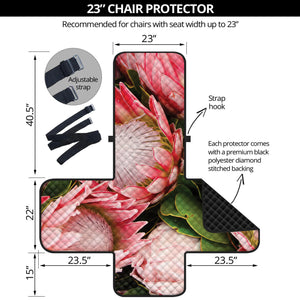 Bunches of Proteas Print Armchair Protector