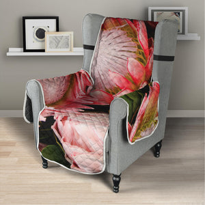 Bunches of Proteas Print Armchair Protector