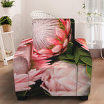 Bunches of Proteas Print Armchair Slipcover