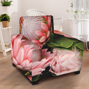 Bunches of Proteas Print Armchair Slipcover