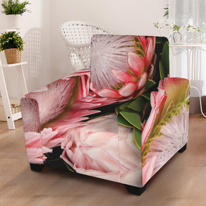 Bunches of Proteas Print Armchair Slipcover