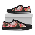 Bunches of Proteas Print Black Low Top Sneakers
